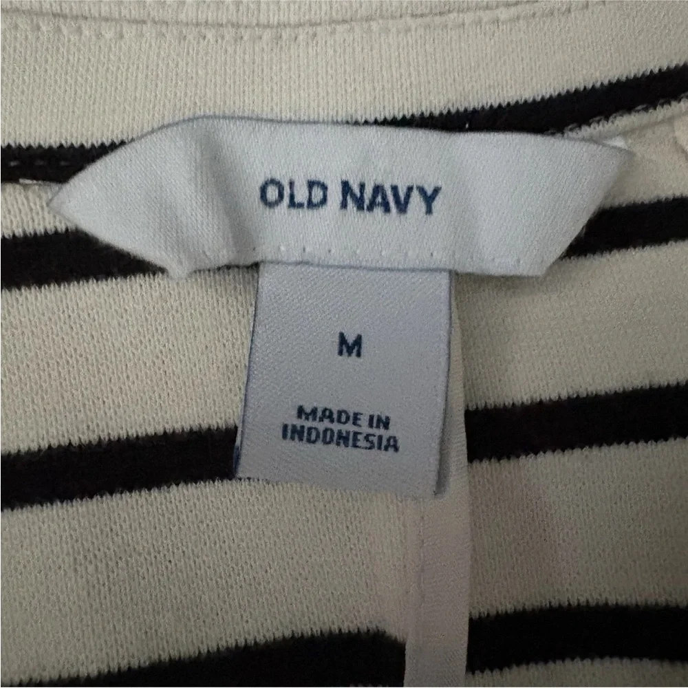 Old Navy Women's Long Sleeve Stripe Blazer Jacket Size M Stretch Nautical Preppy